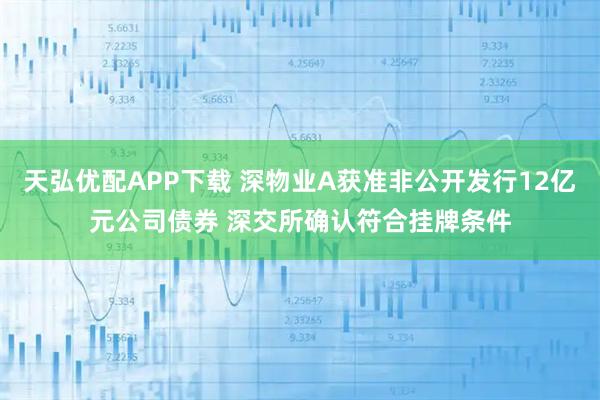 天弘优配APP下载 深物业A获准非公开发行12亿元公司债券 深交所确认符合挂牌条件